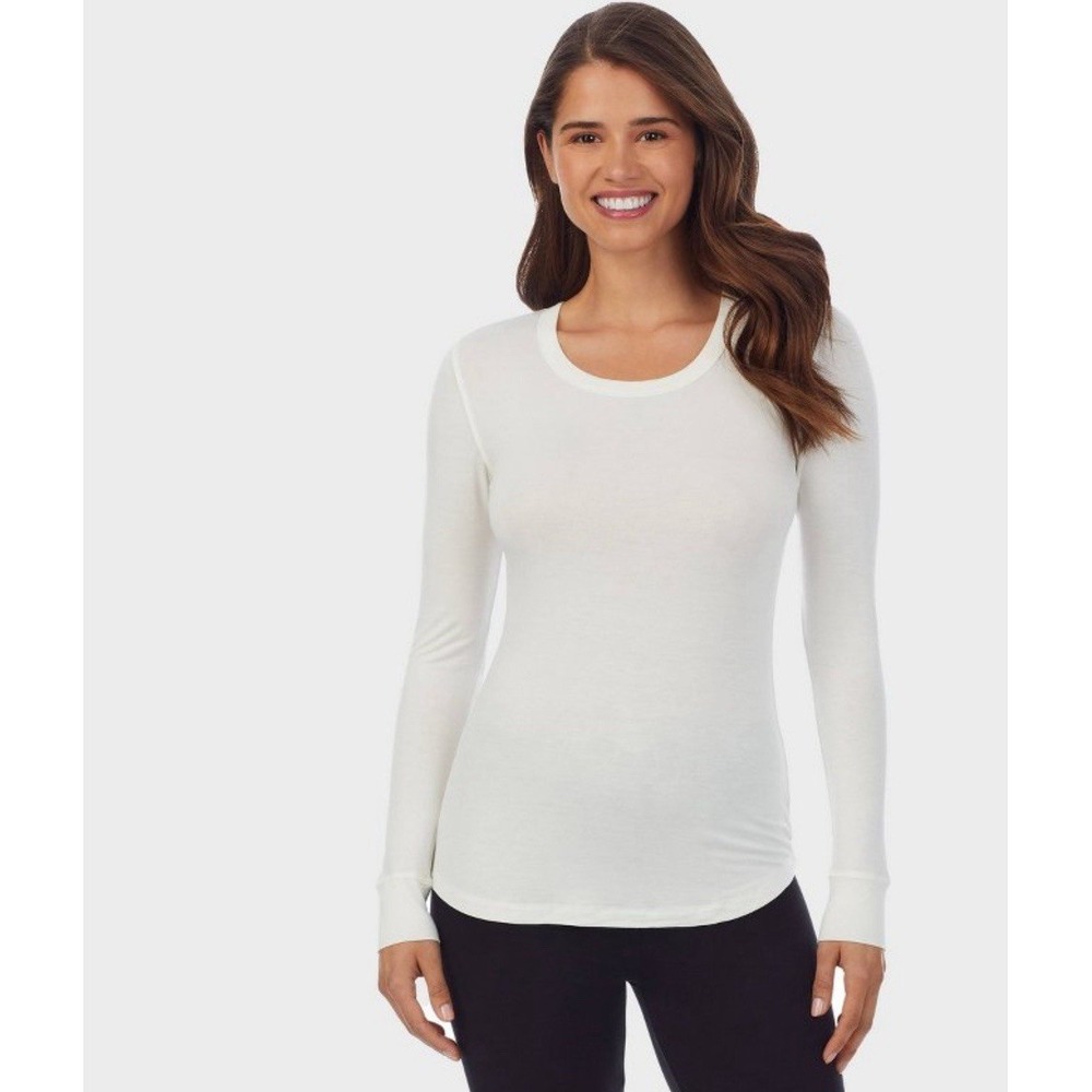 Cuddl Duds Warm Women's White large Long Sleeve Scoop Neck Shirt 490220719019